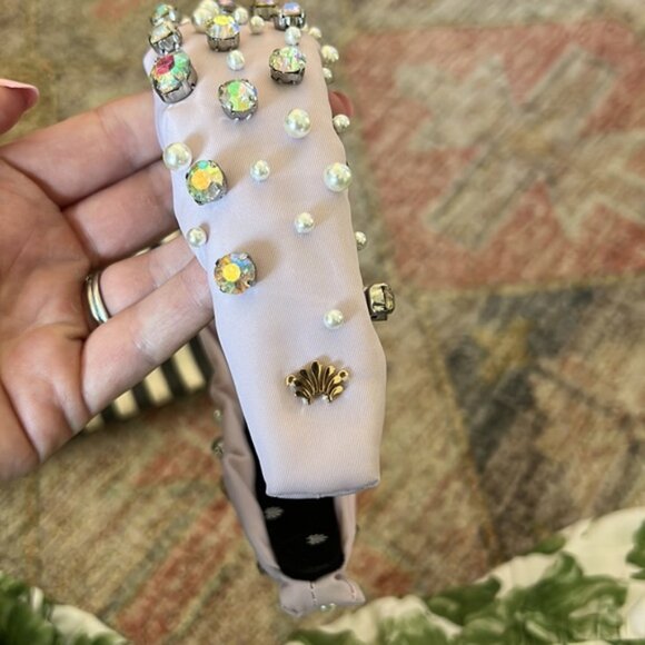 Stoney Clover Lane X Lele Sadoughi Pastel Purple Pearl and Gems Headband - Picture 2 of 7